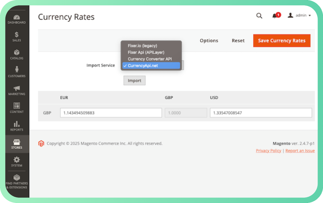 Magento 2 Currency Rates Extension